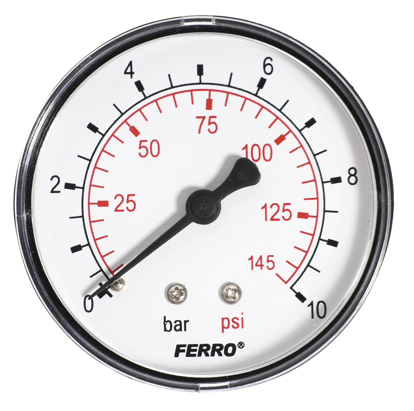 Manomètre Ø 63 mm 1/4” à l'arrière 15 bars pression air - Optimachines