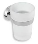 Držiak zubných kefiek a pasty sklo Metalia 11 chróm