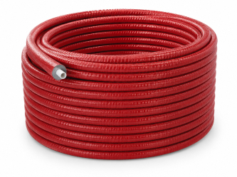5-vrstvá rúrka PERT/AL/PERT s hliníkovou vrstvou 16x2mm a izoláciou 9mm - červená, kotúč 100 m