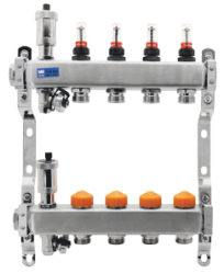 Nerezový rozdeľovač F-PRO s automatickou reguláciou prietoku 11 okruhov