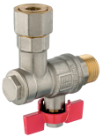 Rohový guľový kohút s filtrom, ku kotlom 1/2